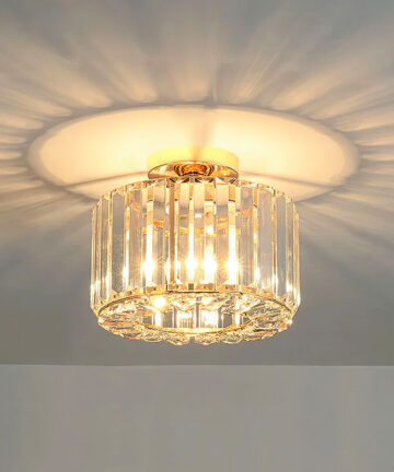 Gold Round 23x18cm Crystal LED Ceiling Light