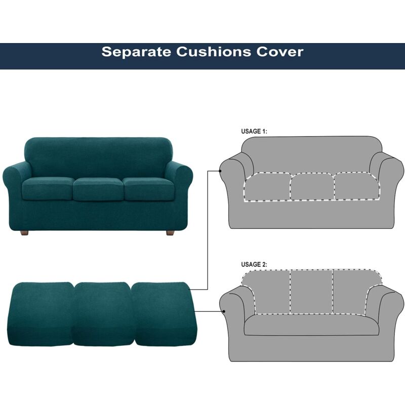 Jacquard 3 Seater Sofa Cover with Armrests Canape Cover Sofa Slipcover And Elegant Sofa Protector Cover (3 Seater,Dark Green) - Image 4