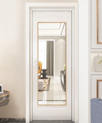 Metal Frame Over the Door Full Length Mirror Medium Gold Mirror