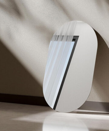 EMKE Wall Mounted Frameless Oval Mirror with Polished Edge 40x70cm Decorative Wall Mirror for Bathroom, Living Room and Cloakroom