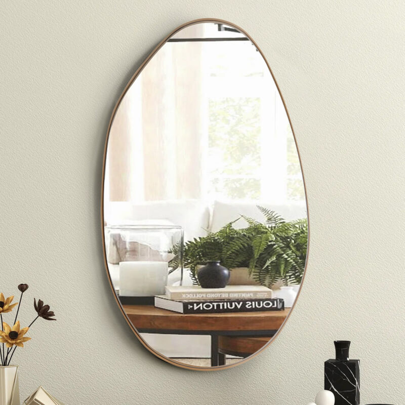 Gold Irregular Metal Framed Wall Mirror Decorative - Image 2