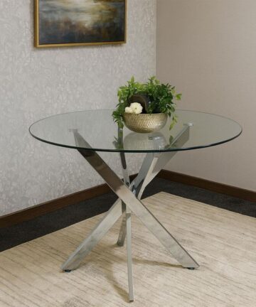 Round Glass Dining Table with Chrome legs, Living / Dining Room, Kitchen, Furniture