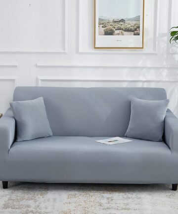 2 Seater Sofa Cover 145-185cm Sofa Cover with Armrests Modern Universal Elastic Sofa Covers Sofa Slipcover Protective Cover Light Grey