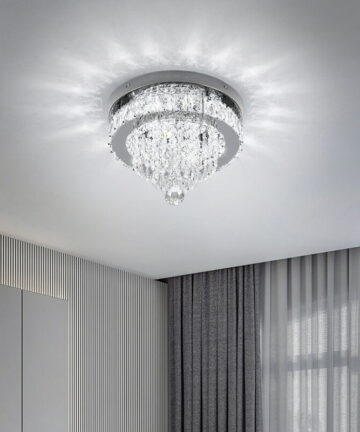 Chrome Elegant Crystal 30cm Dia Round Ceiling Light