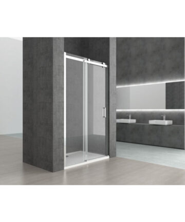 Durovin Bathrooms Frameless 1150 mm Shower Door for Sliding Shower Enclosure - 8mm Thick Transparent Safety Glass - Side Aluminium Strip Mount