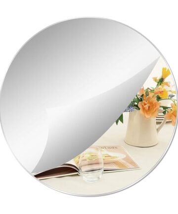 Ahlsen Round Acrylic Mirrors Not Glass Round Mirror Panel Self Adhesive Round Mirror Wall Stickers for Home Living Room Bedroom Decor Thickness 2.5mm (30x30cm)