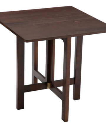 Folding Table Modern Square Simple Dining Table in Wood Frame for Home Living Room Balcony, Brown, Wahson