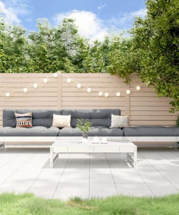 4 Piece Garden Lounge Setï¼ŒOutdoor Lounge Set White Solid Wood Pine VSVS738273