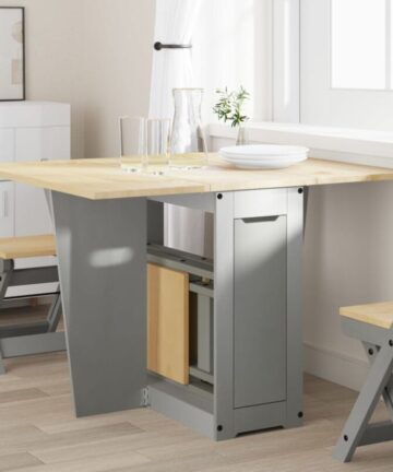Butterfly Dining Tableï¼ŒDinner tableï¼ŒEating table Foldable Corona Grey Solid Wood Pine VSVS713750