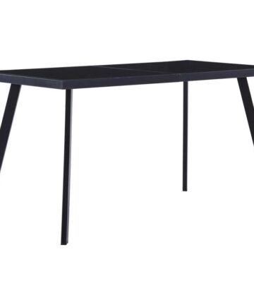 Dining Tableï¼ŒDinner tableï¼ŒEating table Black 140x70x75 cm Tempered Glass VSVS367007