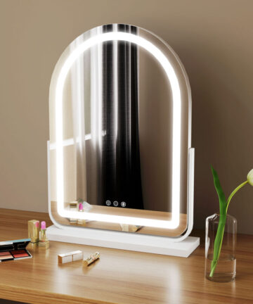 HOMCOM Vanity Mirror with Light, 3 Colour, 360 Degree Rotation, Touch Screen