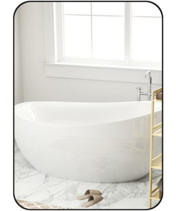 HOMCOM 70cm Rectangle Mirror, Wall Mirror for Bathroom, Black