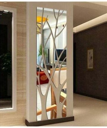 3D Mirror Wall Sticker Removable Wall Decal Art Wall Sticker for Home Living Room Bedroom Decoration (100x28cm Silver)