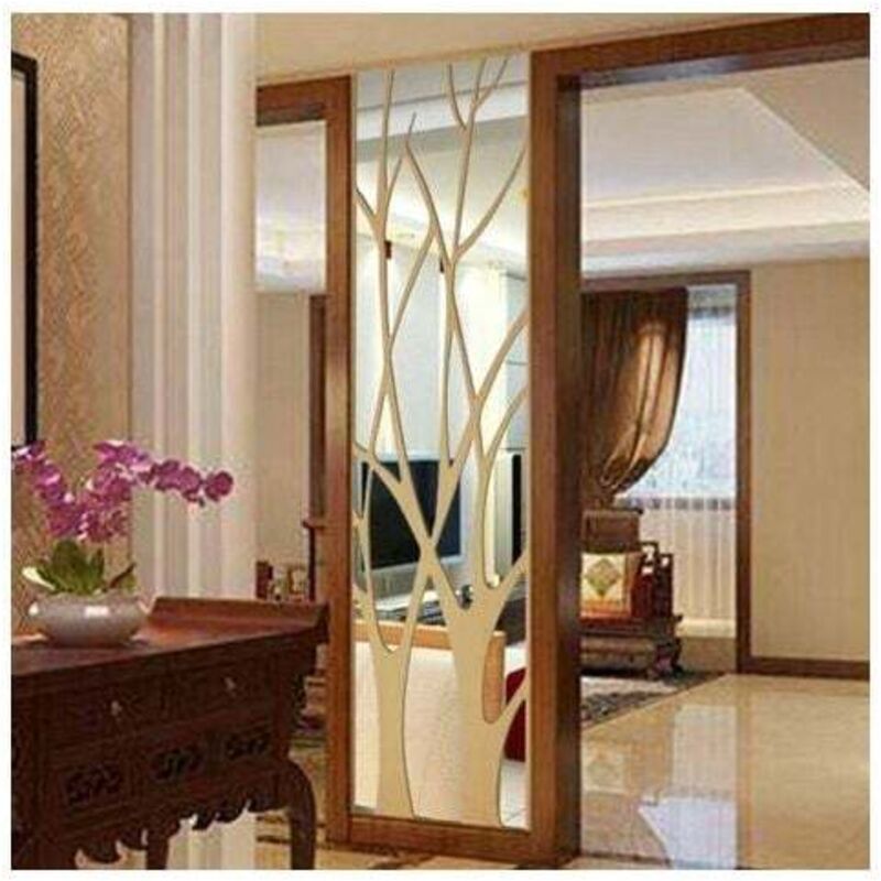3D Mirror Wall Sticker Removable Wall Decal Art Wall Sticker for Home Living Room Bedroom Decoration (100x28cm Silver) - Image 2