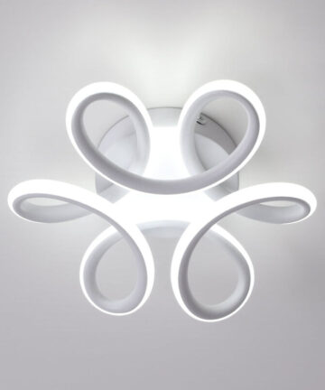 GOECO LED Ceiling Light, Ceiling Light 22W, Modern Curved Design Chandelier Lamp for Hallway Balcony Living Room Kitchen Bathroom Bedroom, Cool White 6500K, Diameter 26cm