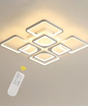 GOECO LED Ceiling Light 72W 4566LM Dimmable with Remote Control and APP Control 3000-6000K for Living Room Office Dining Room