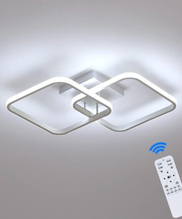 GOECO LED Ceiling Led Dimmable Modern Circle CarrÃe Ceiling Lamp 3000k-6000k For Salon Bedroom Dining Room White Bureau