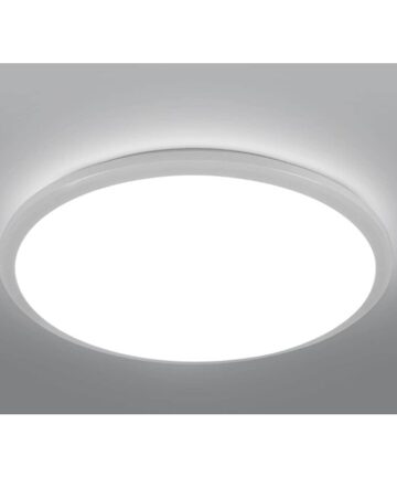 GOECO Round LED Ceiling Light, Ceiling Lamp for Bathroom, IP54 Waterproof 6500K Cool White, Modern Ceiling Light Fixture for Bathroom Bedroom Kitchen Living Room Balcony 24W Diameter 30cm