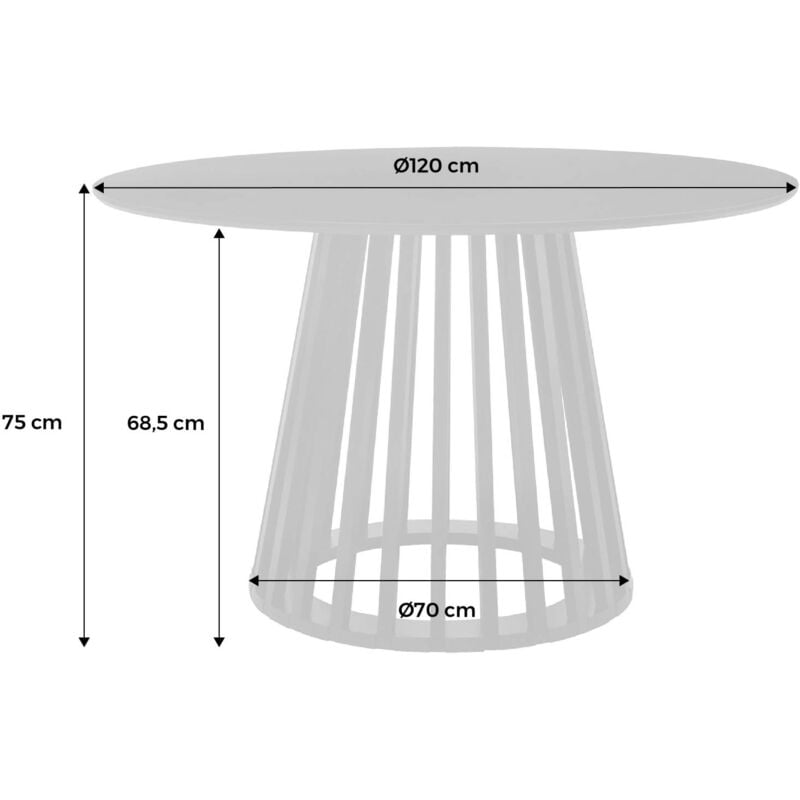 4-seater wooden-effect dining table with spruce legs, Clara, Black, 120x120x75 cm - Image 4