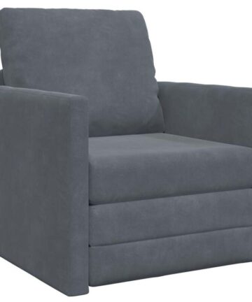 Floor Sofa Bed with Cushion Dark grey 74 x 77 x 81 cm Velvet vidaXL