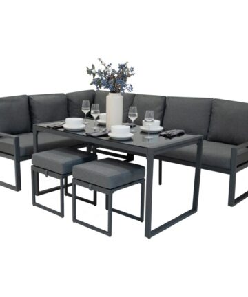 Aluminium Corner Sofa Set - Anthracite Grey