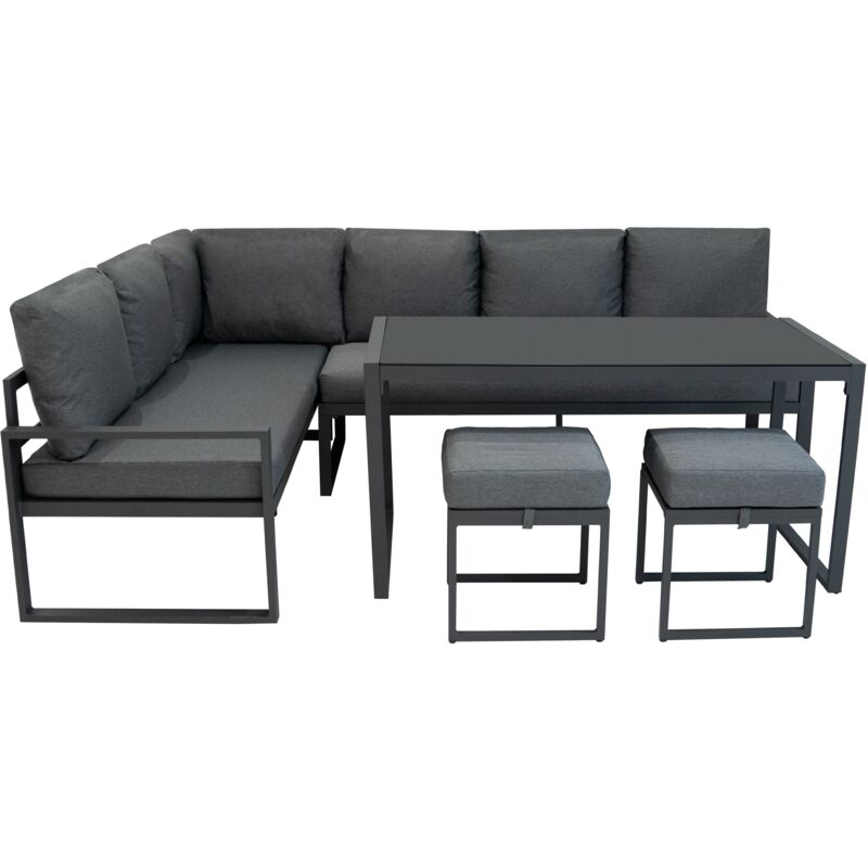 Aluminium Corner Sofa Set - Anthracite Grey - Image 4