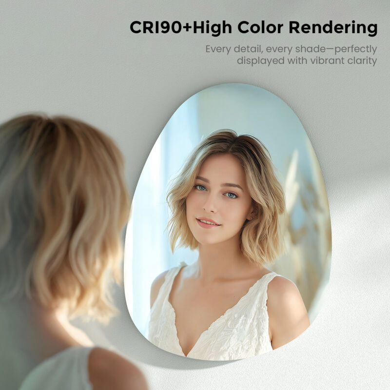 S'AFIELINA Irregular Wall Mirror 85x50cm – Frameless Modern Oval Mirror for Bathroom, Bedroom or Hallway - Image 2