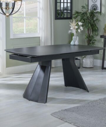 Sara 6-8 Seater Black Ceramic Extending Dining Table - 160cm-240cm