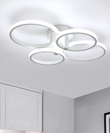 COMELY Modern LED Ceiling Light, 48W 5400LM Round Ceiling Lamp, Acrylic and Metal Ceiling Light Fixtures for Living Room, Bedroom, Kitchen, Dining Room - 6500K Cool White Light