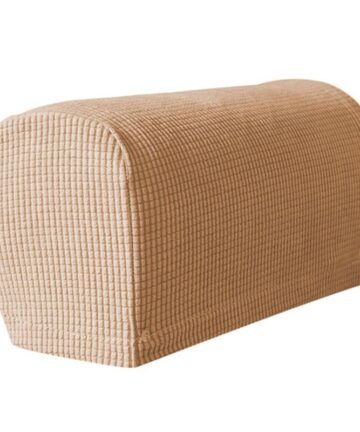 2PCS Soft Stretch Plush Armrest Covers, Covers for Chairs/Sofas, Couch Arm Covers,Khaki