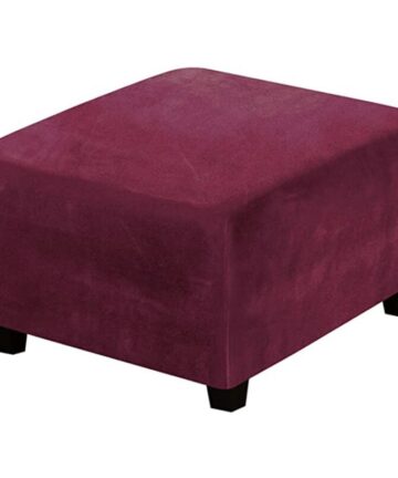 Square Ottoman Covers Ottoman Slipcover Square Footstool Protector Covers Storage Stool Ottoman Covers, Velvet Fabric-A
