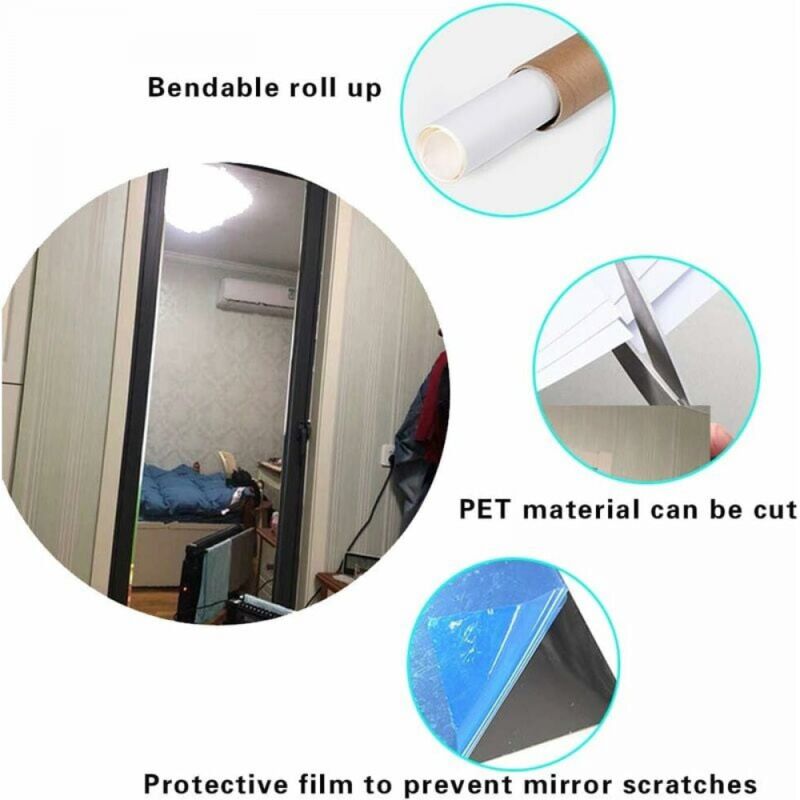 Self-adhesive mirror with adhesive backing, wall sticker, soft mirror - Image 2