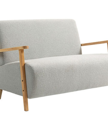 HOMCOM 2 Seater Sofa, Fabric Modern Loveseat for Living Room, Grey