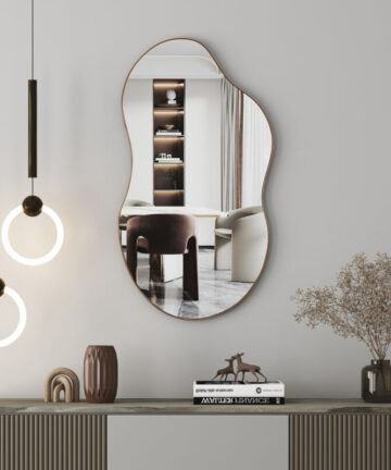 Brown metal asymmetric hanging mirror 9250cm