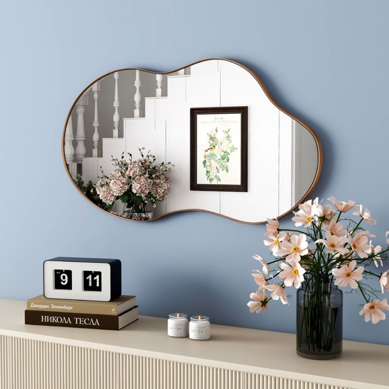 Brown metal asymmetric hanging mirror 9250cm - Image 2