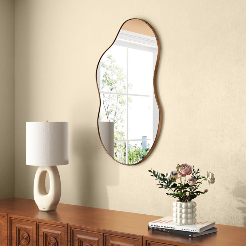 Brown metal asymmetric hanging mirror 9250cm - Image 3