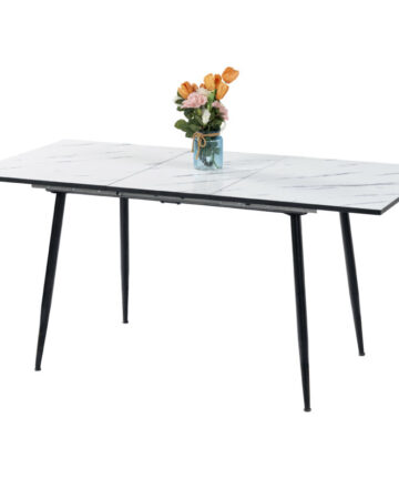 URBAN MEUBLE Morden White Marble extendable Dining Table