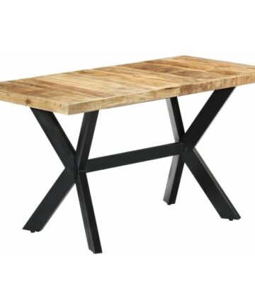 Dining Table 140x70x75 cm Solid Rough Mango Wood vidaXL