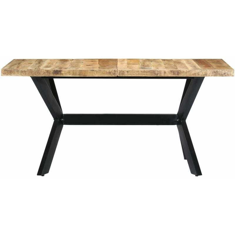 Dining Table 140x70x75 cm Solid Rough Mango Wood vidaXL - Image 2