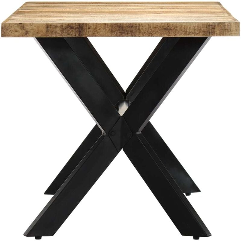 Dining Table 140x70x75 cm Solid Rough Mango Wood vidaXL - Image 4