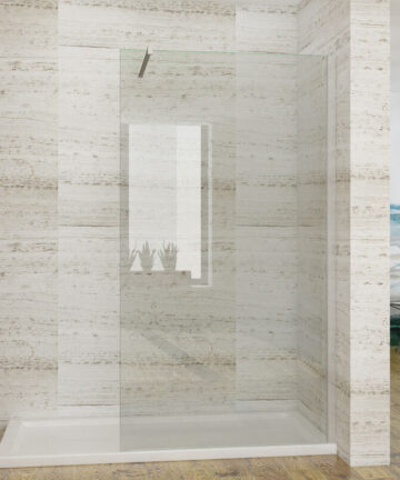 ELEGANT 1200mm Wet Room Shower Screen Panel 8mm Easy Clean Glass Walk in Shower Enclosure