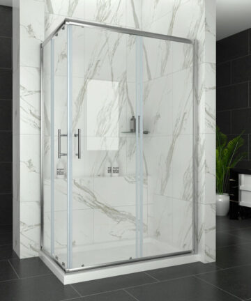 ELEGANT Shower Door Corner Entry Shower Cabin 6mm Tempered Glass Shower Enclosure 1200 x 700 mm