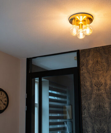 Art Deco Ceiling Lamp Gold Round - Facil 3