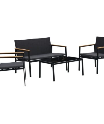 Outsunny 4-Piece Cushioned Outdoor Rattan Wicker Chair and Loveseat Furniture