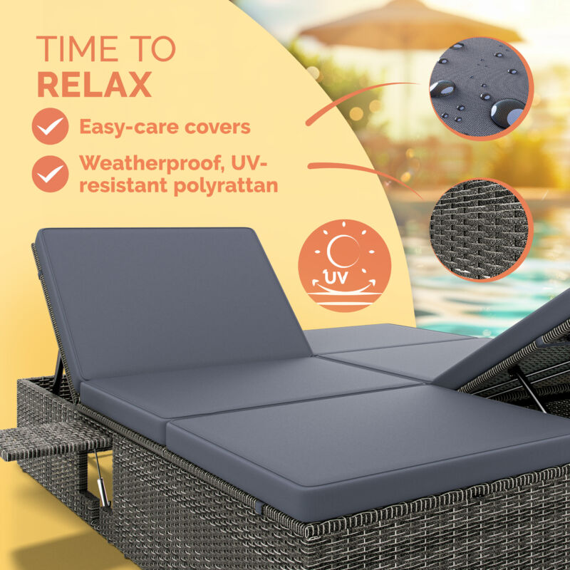 CASARIA® Washington Wooden Garden Side Table Solid Acacia Wood 45x45x45cm Indoor Outdoor Tea Table Balcony Flower Stool - Image 2