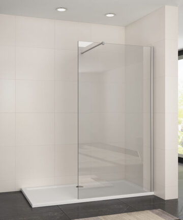 ELEGANT 1100mm Frameless Wet Room Shower Screen Panel 8mm Easy Clean Glass Walk in Shower Enclosure