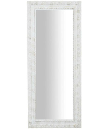 Rectangular bathroom wall mirror Horizontal vertical Makeup mirror wood frame white shabby Long mirror for hanging