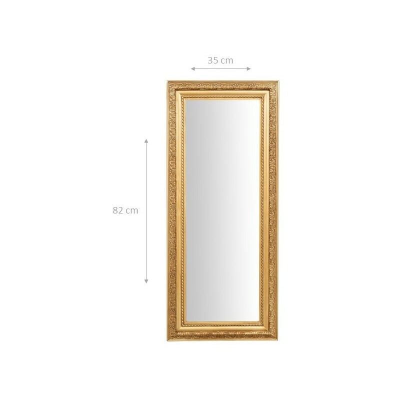 Rectangular Wall Mirror Vertical Horizontal Makeup Bathroom Mirror with Shabby Gold Wooden Frame Long Hanging Home Decoration - Image 2