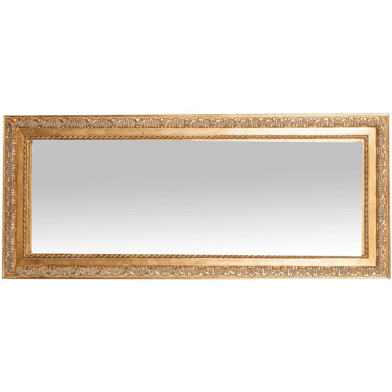 Rectangular Wall Mirror Vertical Horizontal Makeup Bathroom Mirror with Shabby Gold Wooden Frame Long Hanging Home Decoration - Image 3
