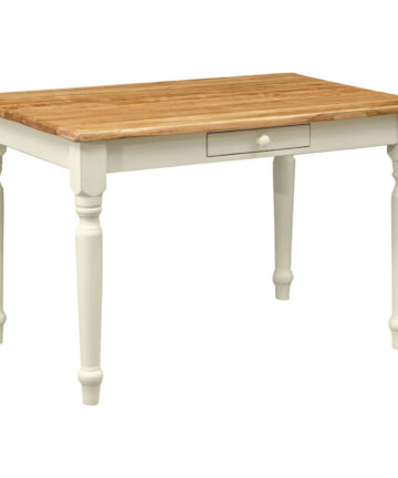 Solid wood table with drawer 120x80 cm Kitchen dining room table Desk Square coffee table Office table Country Style